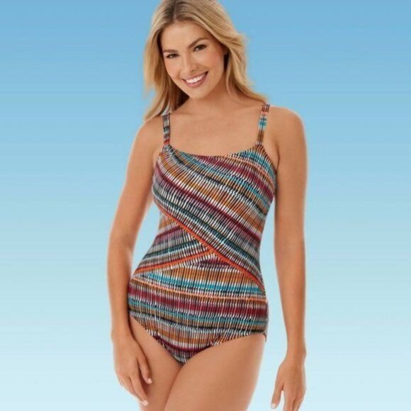 Miracle Brands Women's One Piece Slimming Swimsuit - 10 - Picture 1 of 2